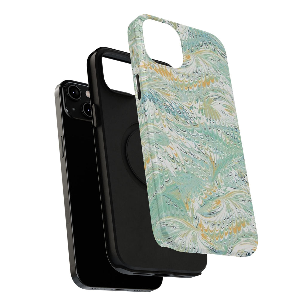 Mint Green Marbled Swirl Phone Case - Dual Layer