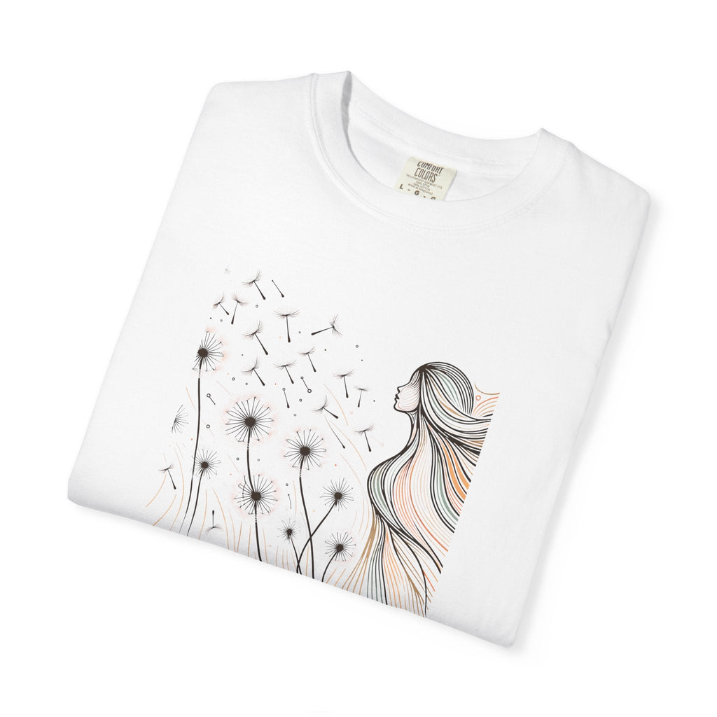 Woman and Dandelions Garment Dyed Tee - Comfort Colors - DipaliZ
