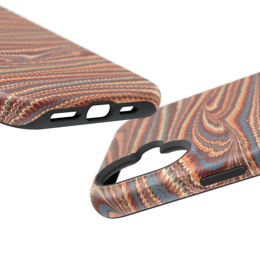 Neutrals Burgundy, Beige, Rust Hues Italian Vintage Marble Design Phone Case for Apple + Samsung