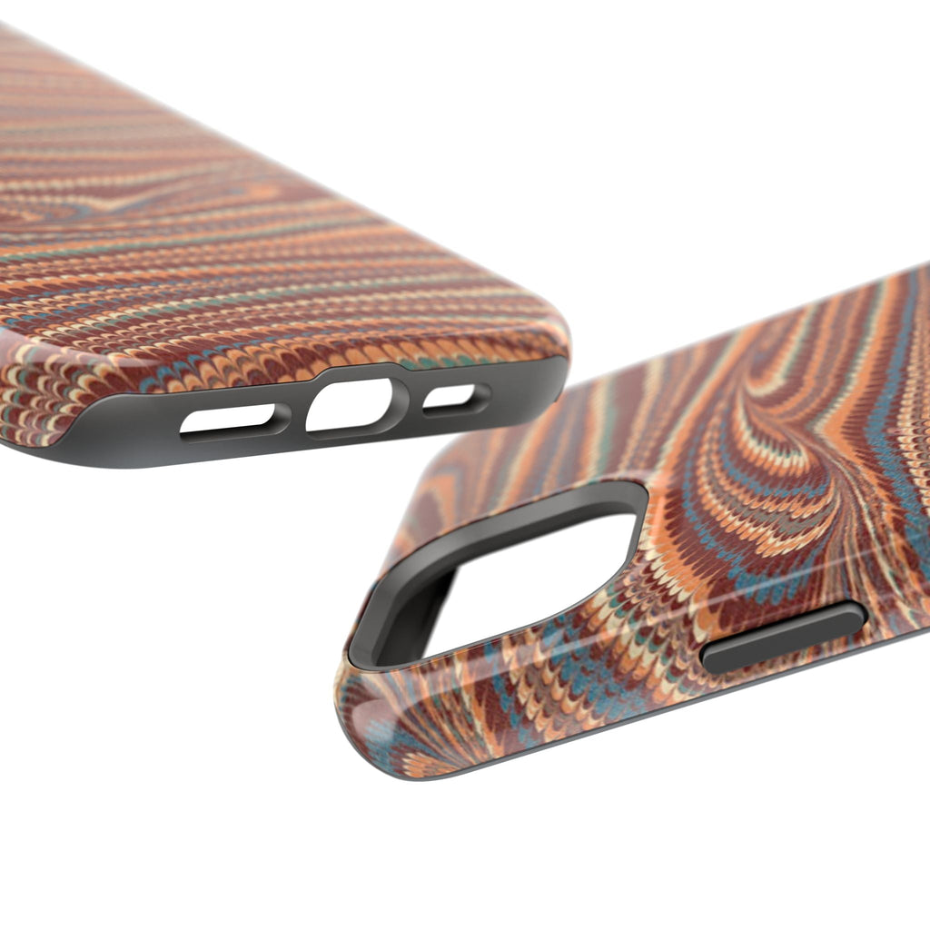Neutrals Burgundy, Beige, Rust Hues Italian Vintage Marble Design Phone Case for Apple + Samsung