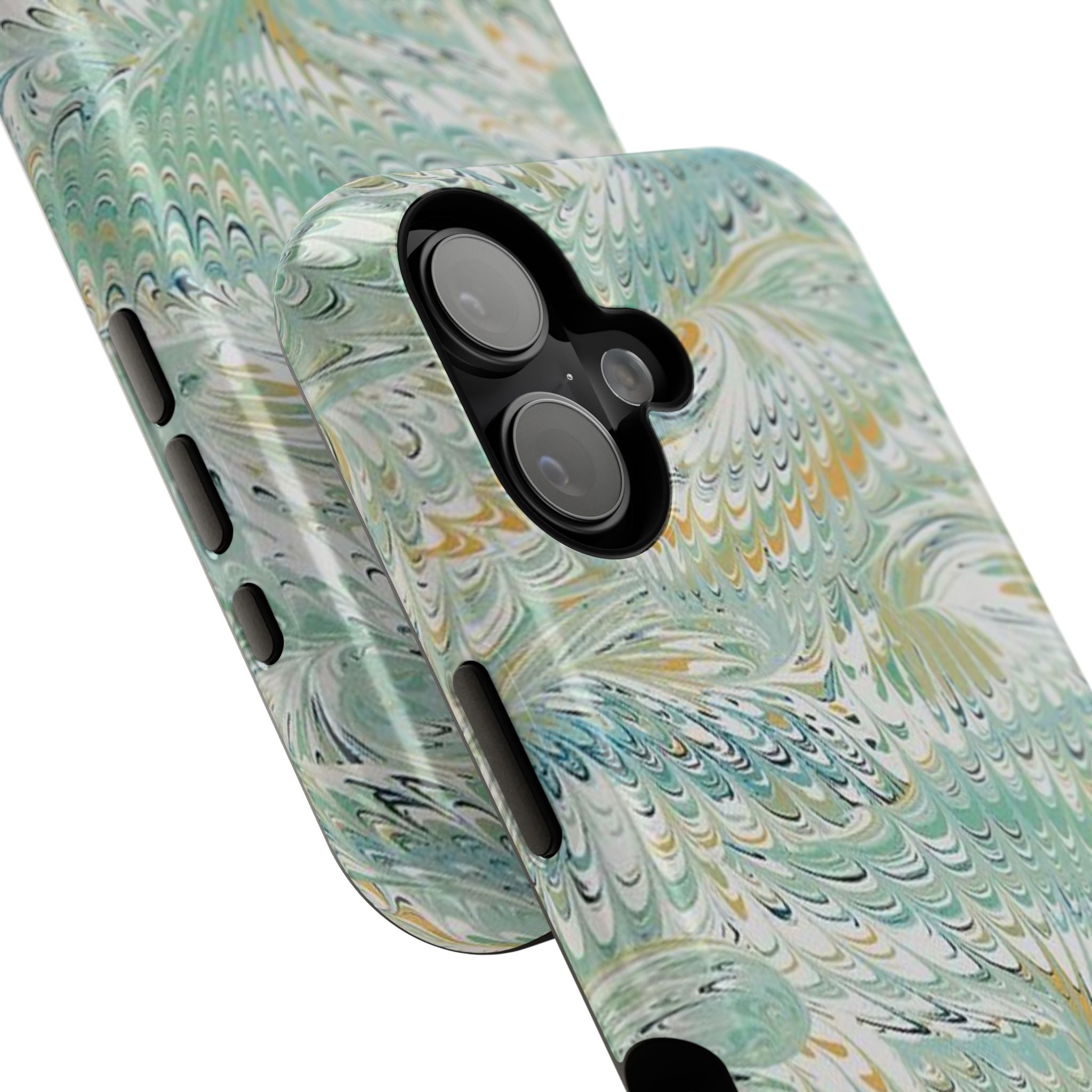 Mint Green Marbled Swirl Phone Case - Dual Layer