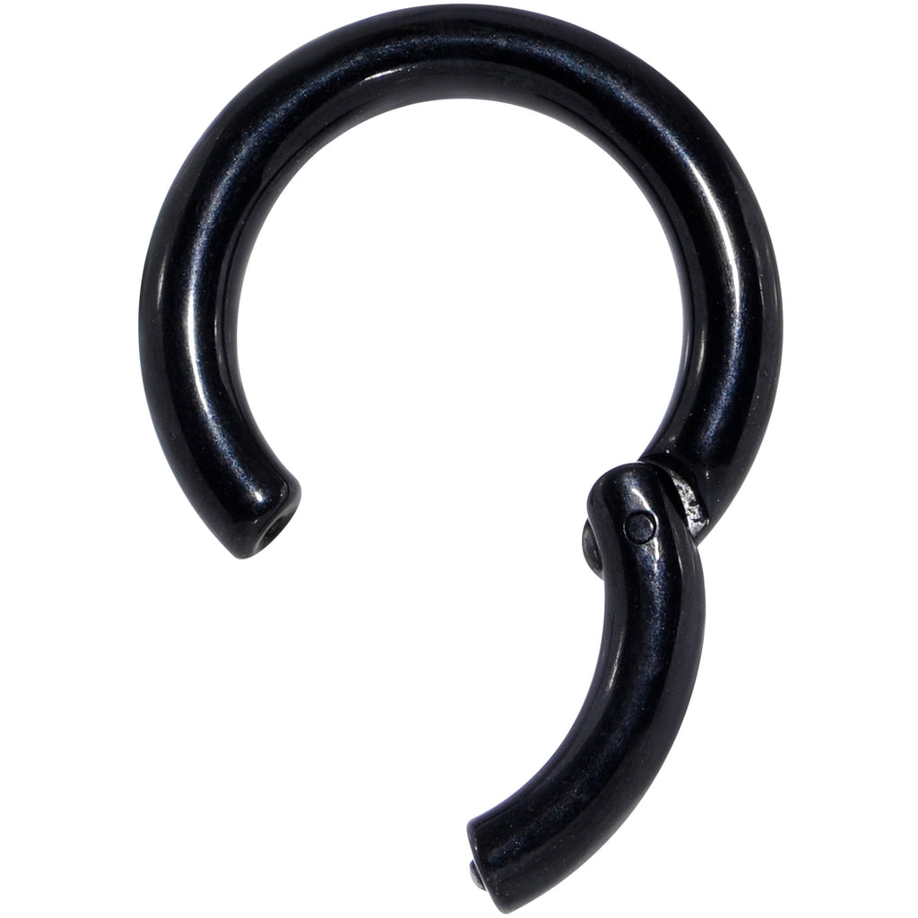 8G 9/16 Black PVD Steel Hinged Segment Ring