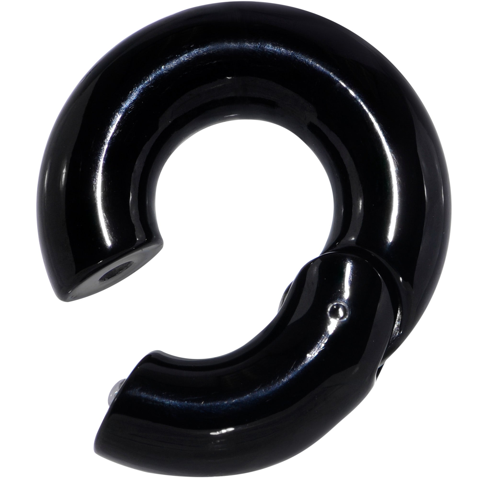 0G 1/2 Black PVD Steel Hinged Segment Ring
