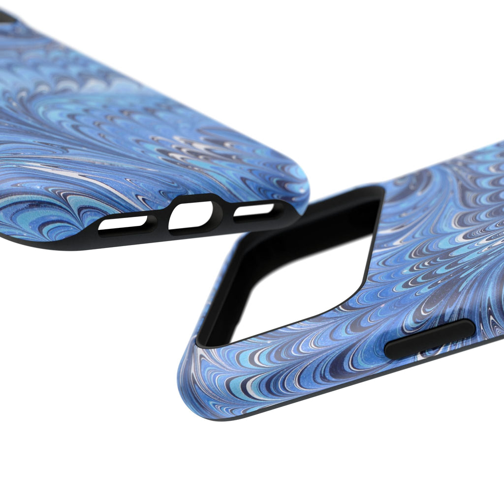 Blue Marbled Swirl Phone Case - Dual Layer Case