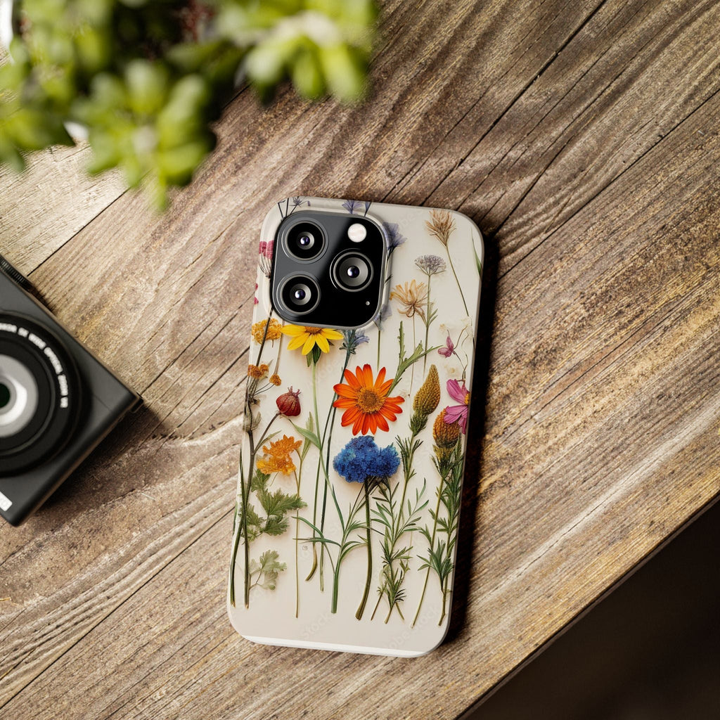 Floral Phone Cases, Slim Protective Cover, Pressed Flowers Design, iPhone 17 Case, Botanical Phone Accessories, Floral Theme Phone Case