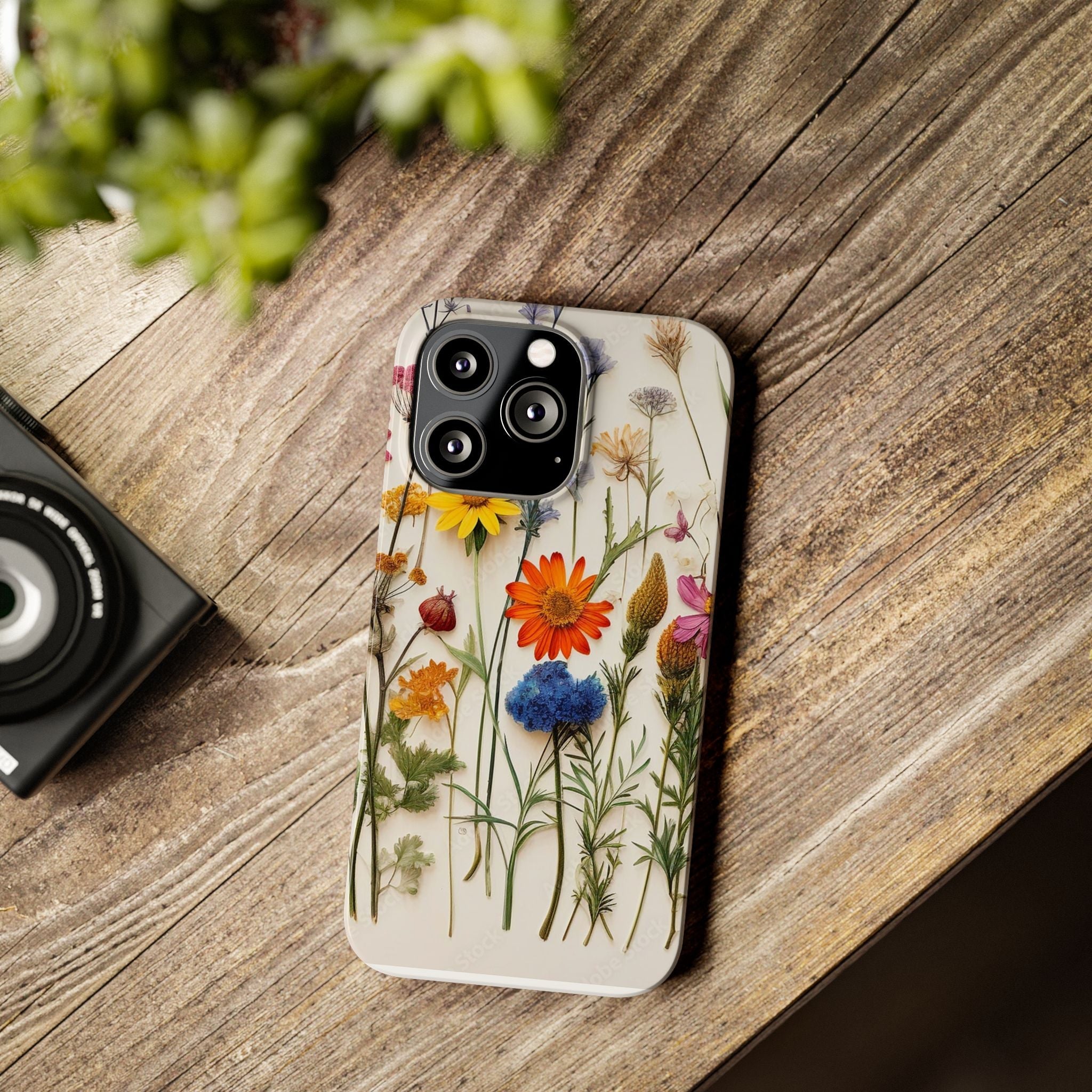 Floral Phone Cases, Slim Protective Cover, Pressed Flowers Design, iPhone 17 Case, Botanical Phone Accessories, Floral Theme Phone Case