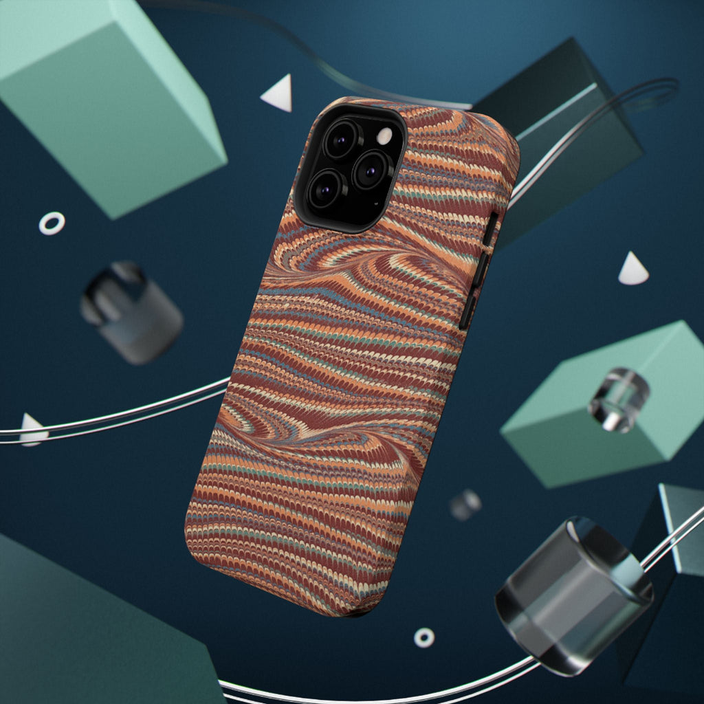 Neutrals Burgundy, Beige, Rust Hues Italian Vintage Marble Design Phone Case for Apple + Samsung
