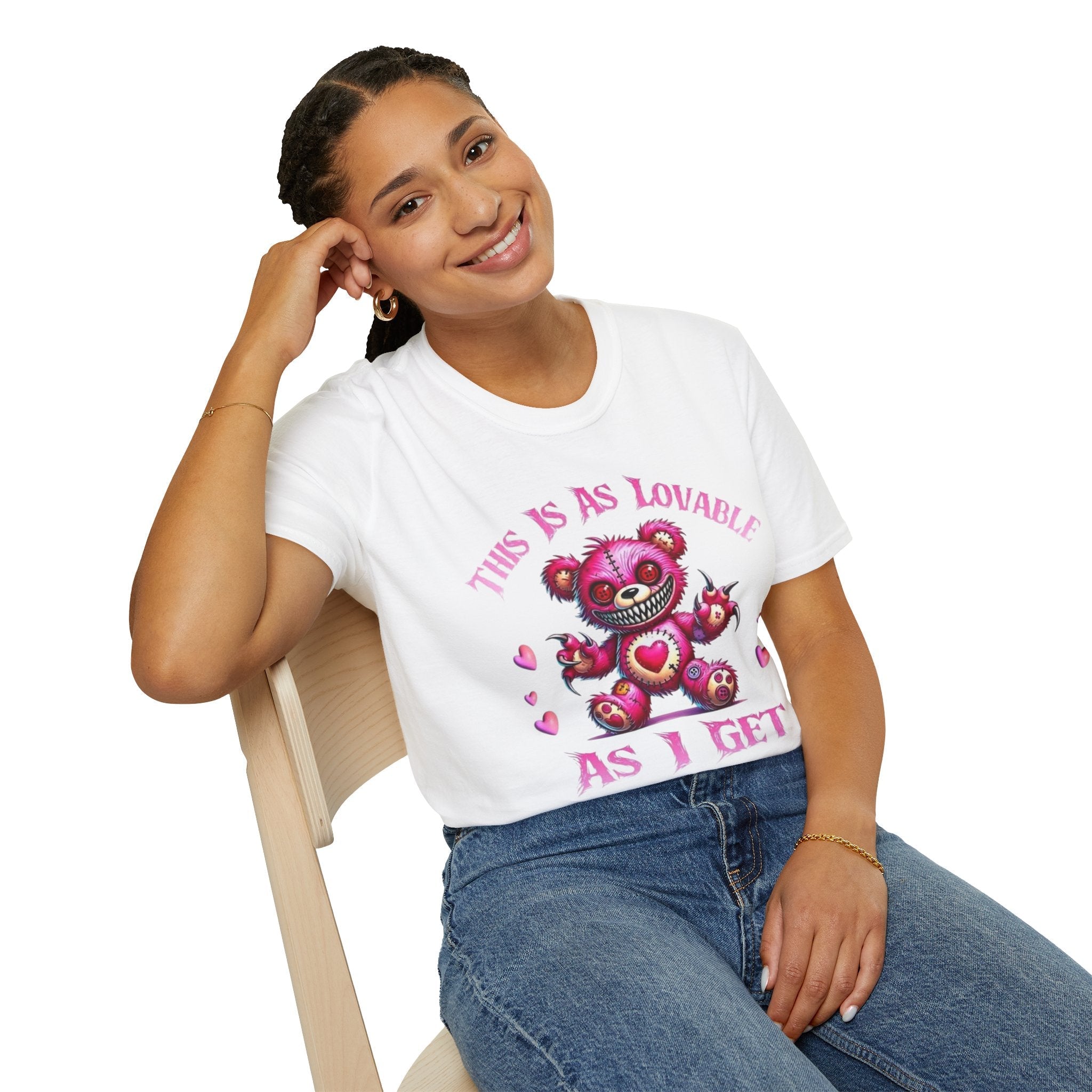 Cute Creepy Teddy Tee — "This Is As Lovable As I Get" Graphic T-Shirt