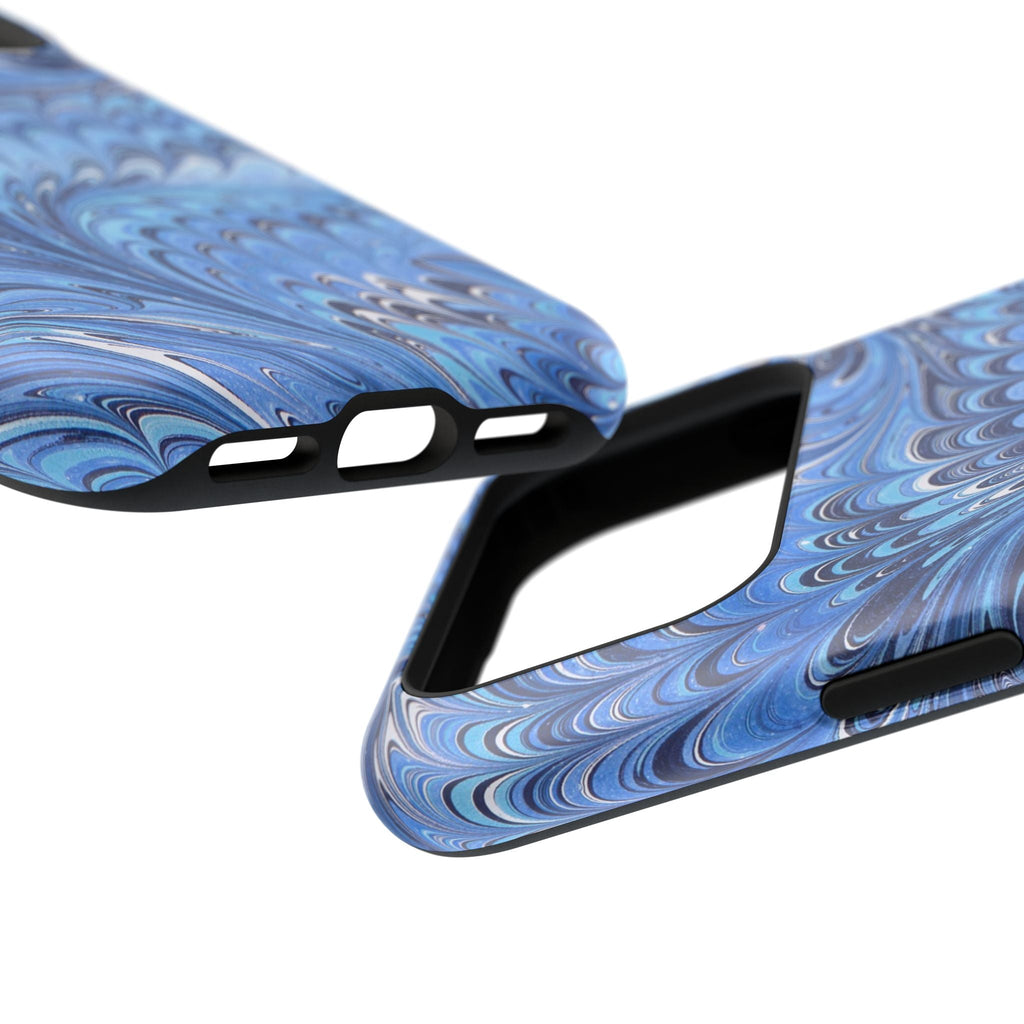 Blue Marbled Swirl Phone Case - Dual Layer Case