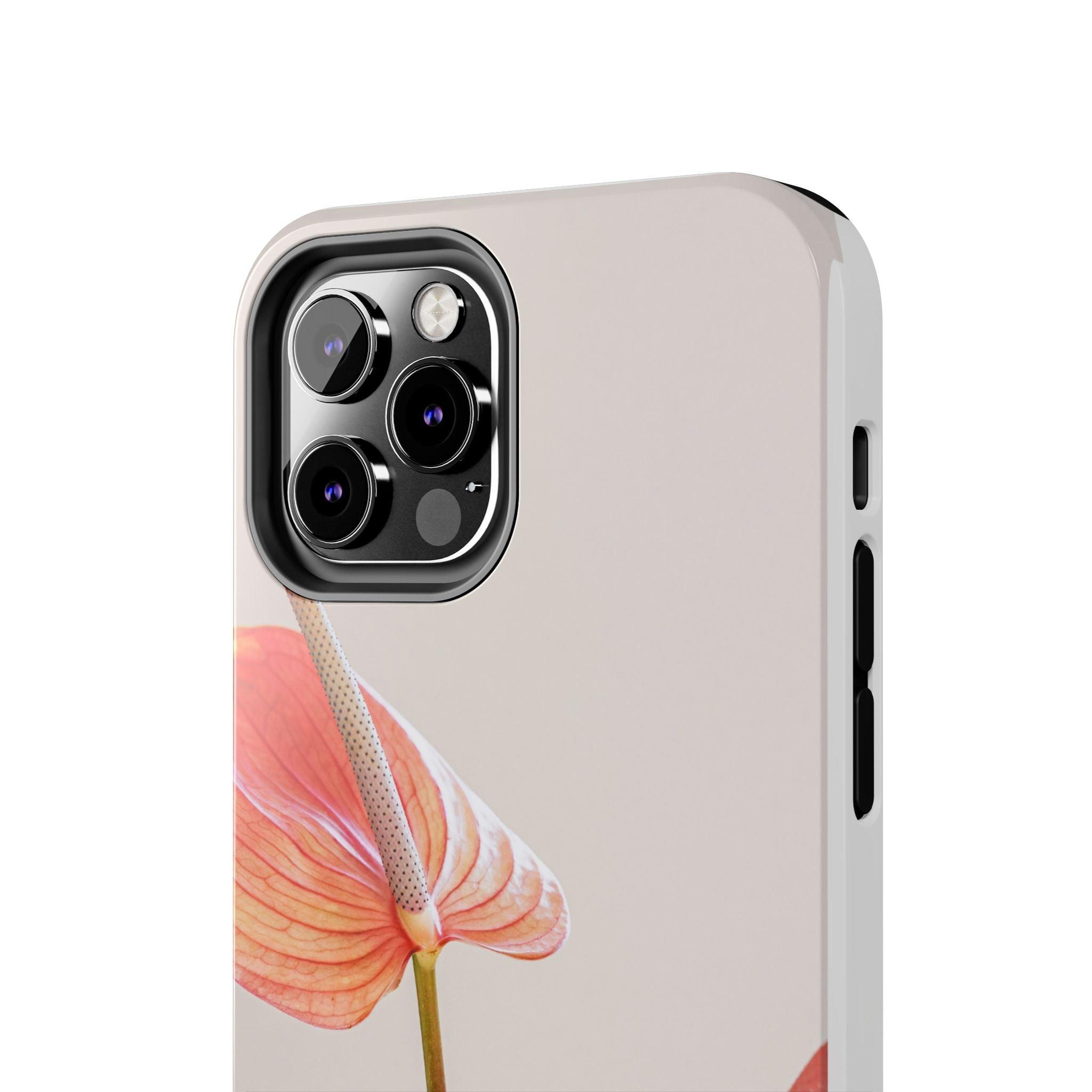Orange Flower with Leaves Tough Phone Cases