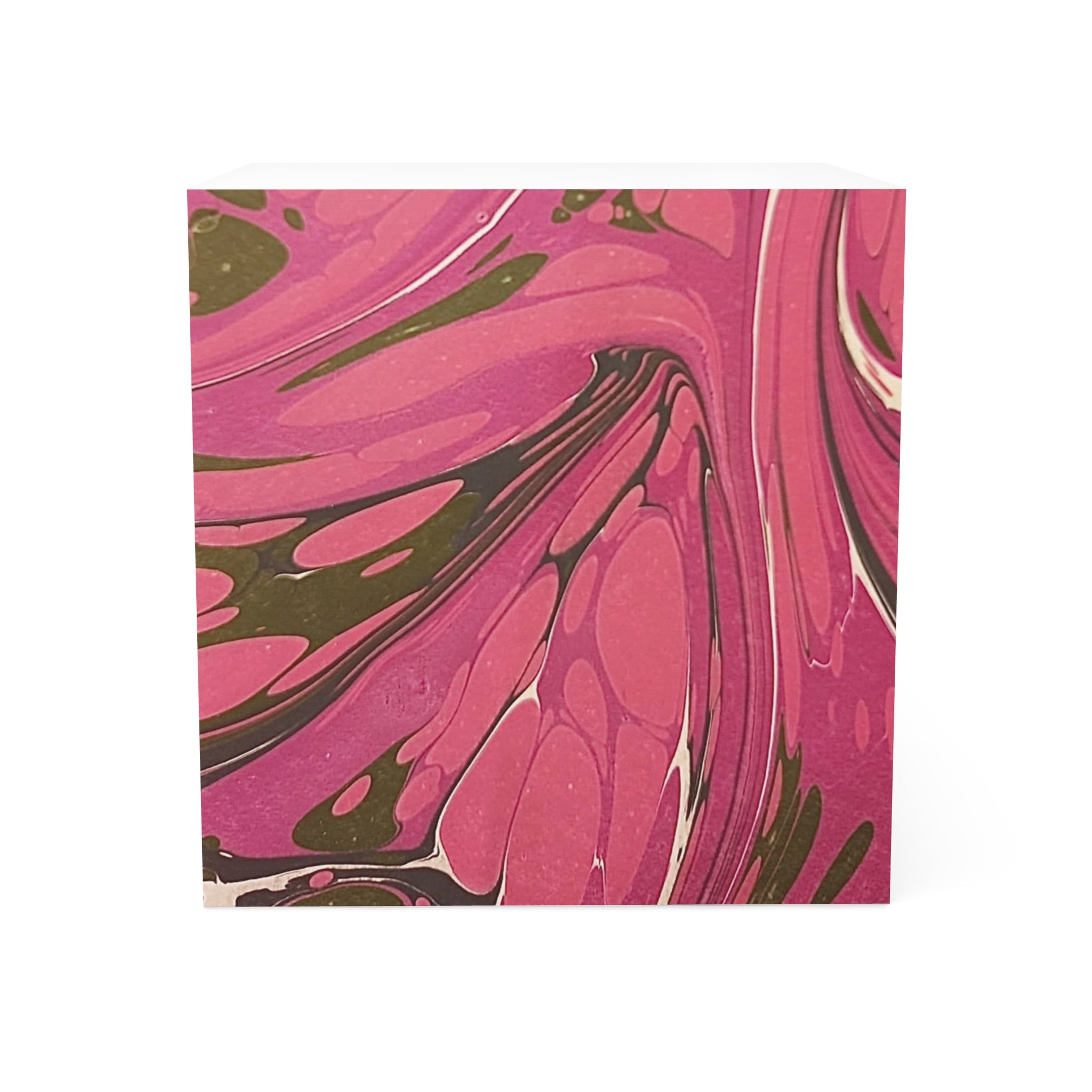 Italian Marbled Pink Note Cube, Decorative Note Block