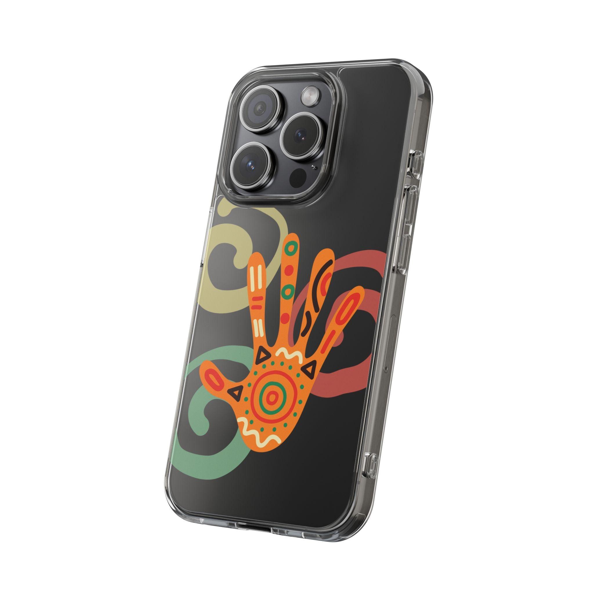 Clear Cases Colorful Hand Print design
