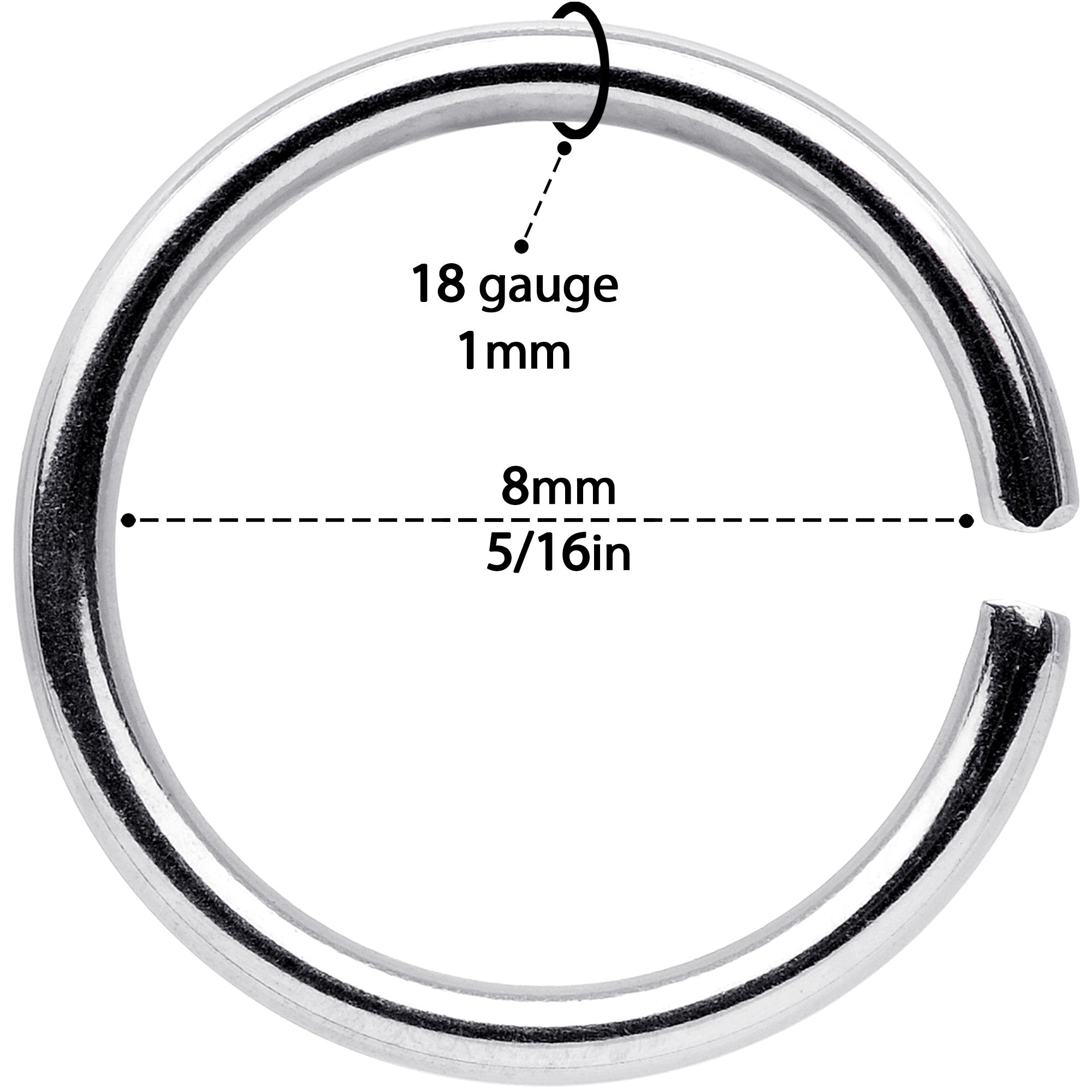 18G 5/16 Black Gold Tone Anodized Seamless Circular Ring Set of 12