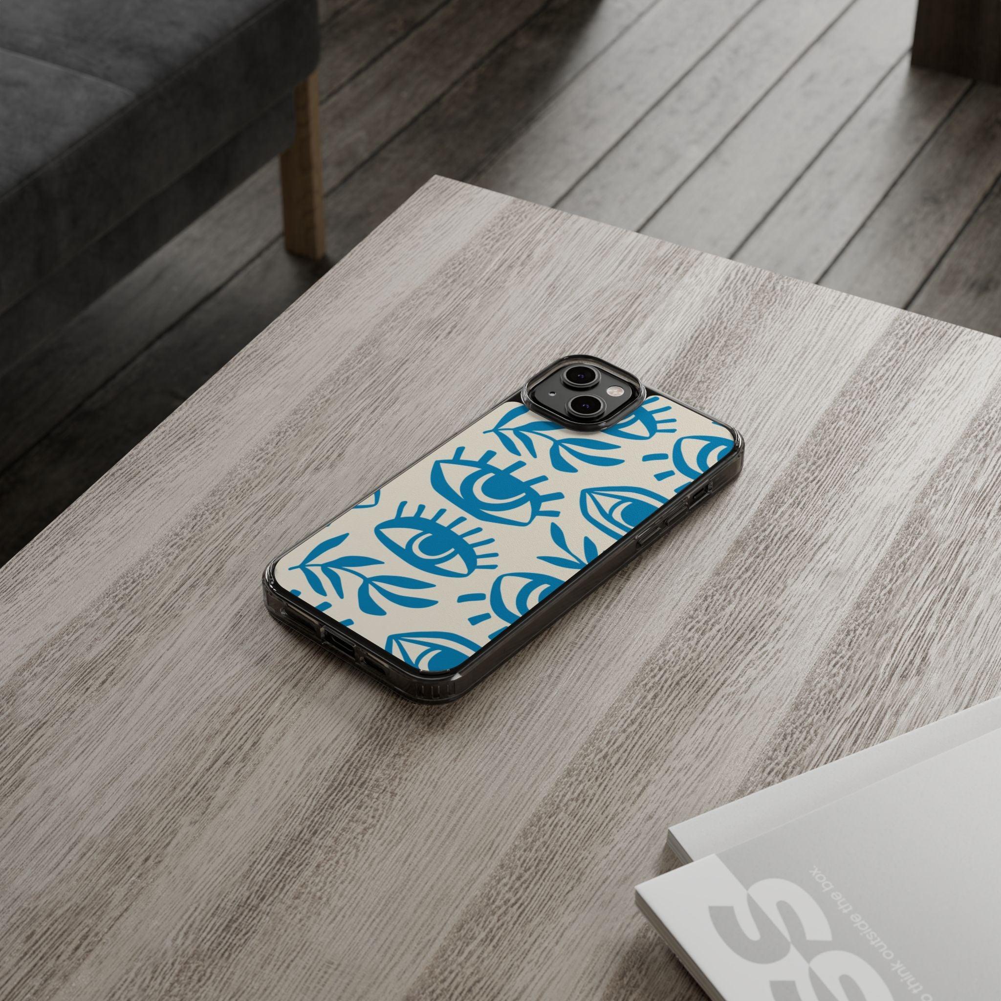 Eyes And Leaves  Pattern Clear Cases