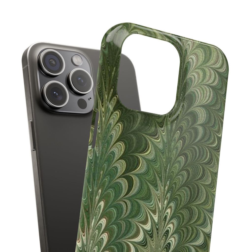 Green Marbled Phone Case