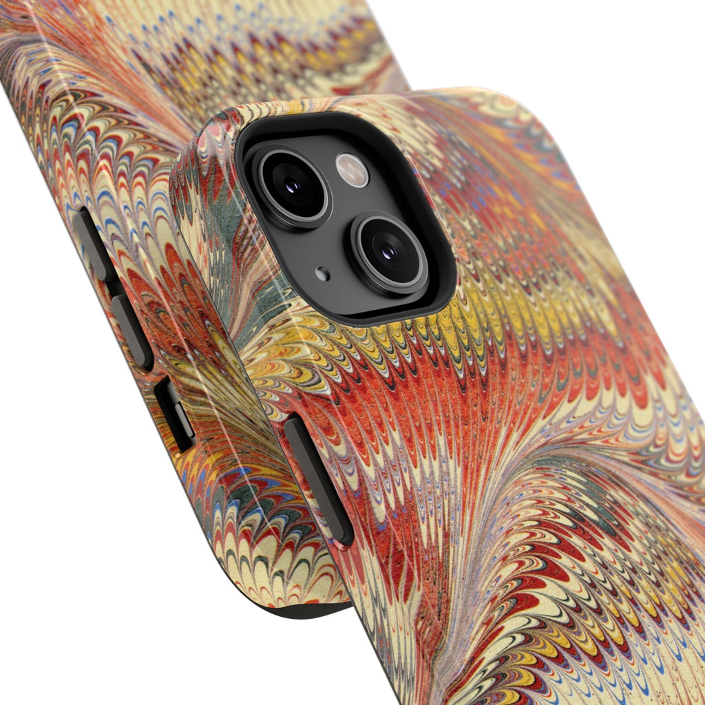Rust and Gold Italian Vintage Marble Design Durable Phone Case for Apple + Samsung