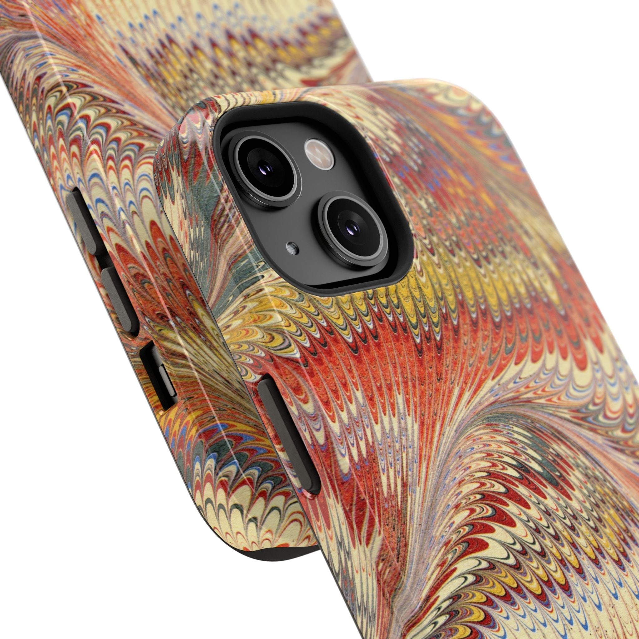 Rust and Gold Italian Vintage Marble Design Durable Phone Case for Apple + Samsung