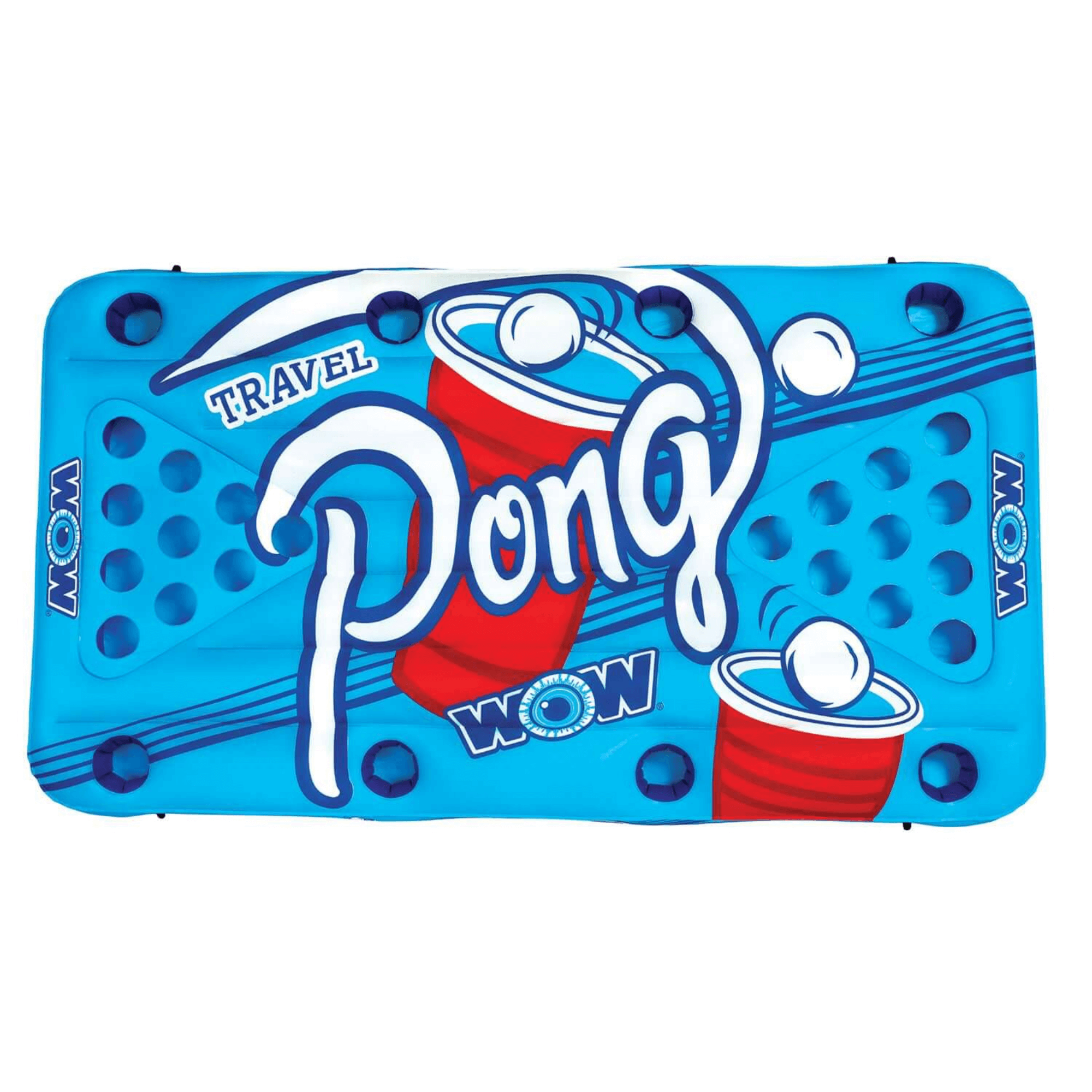 WOW Watersports Travel Pong Inflatable Floating Game with Cup Holders