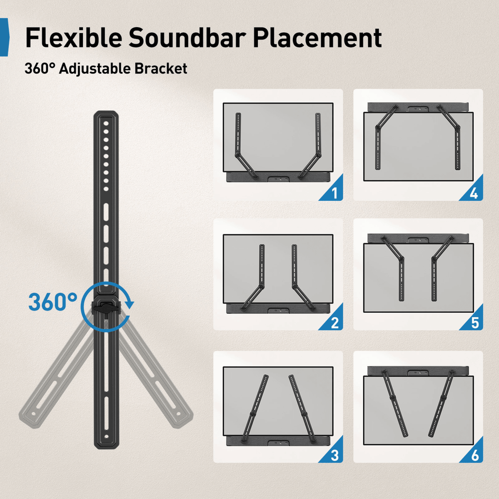 ErgoAV Universal Soundbar Mount Supports up to 15lbs