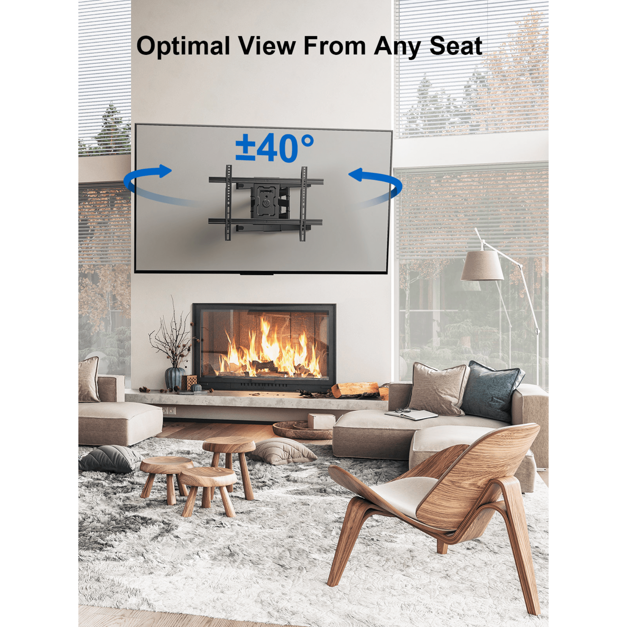 ErgoAv Motion Mount with Dual Arms for TVs 43" to 75" and up to 99lbs