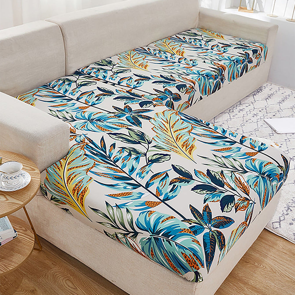 New Rainforest Leaf Sofa Seat Cover Solid Color Stretch Dustproof Printed Sofa Cover