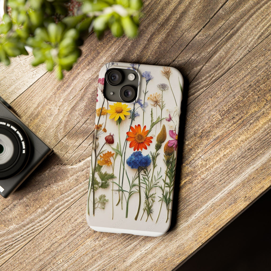 Floral Phone Cases, Slim Protective Cover, Pressed Flowers Design, iPhone 17 Case, Botanical Phone Accessories, Floral Theme Phone Case
