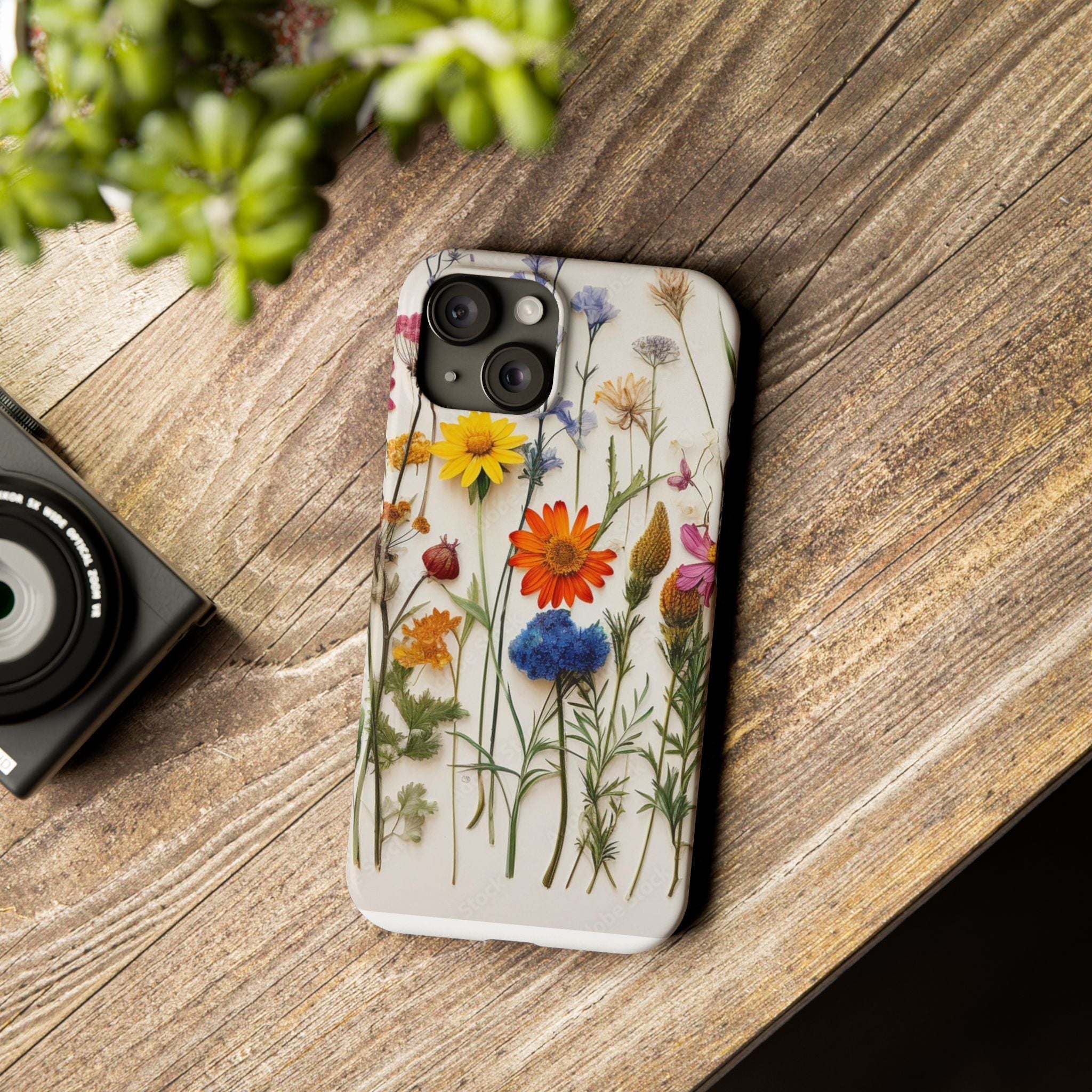 Floral Phone Cases, Slim Protective Cover, Pressed Flowers Design, iPhone 17 Case, Botanical Phone Accessories, Floral Theme Phone Case