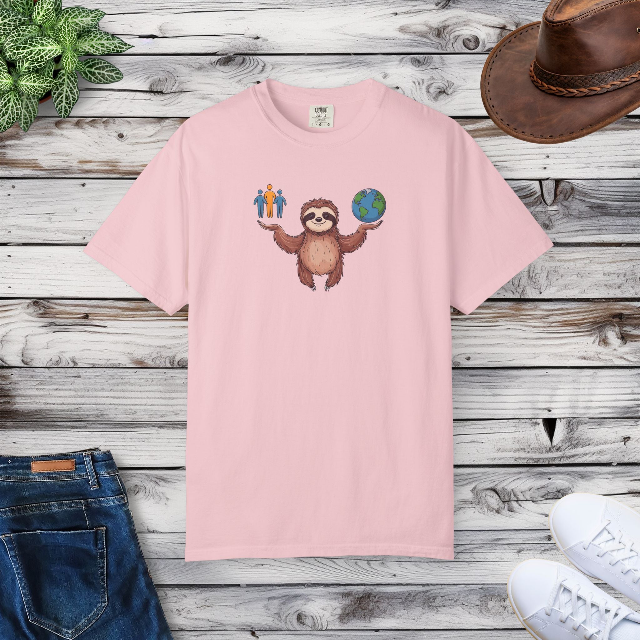 Sloth World Environment Comfort Colors Tee - Garment Dyed - DipaliZ