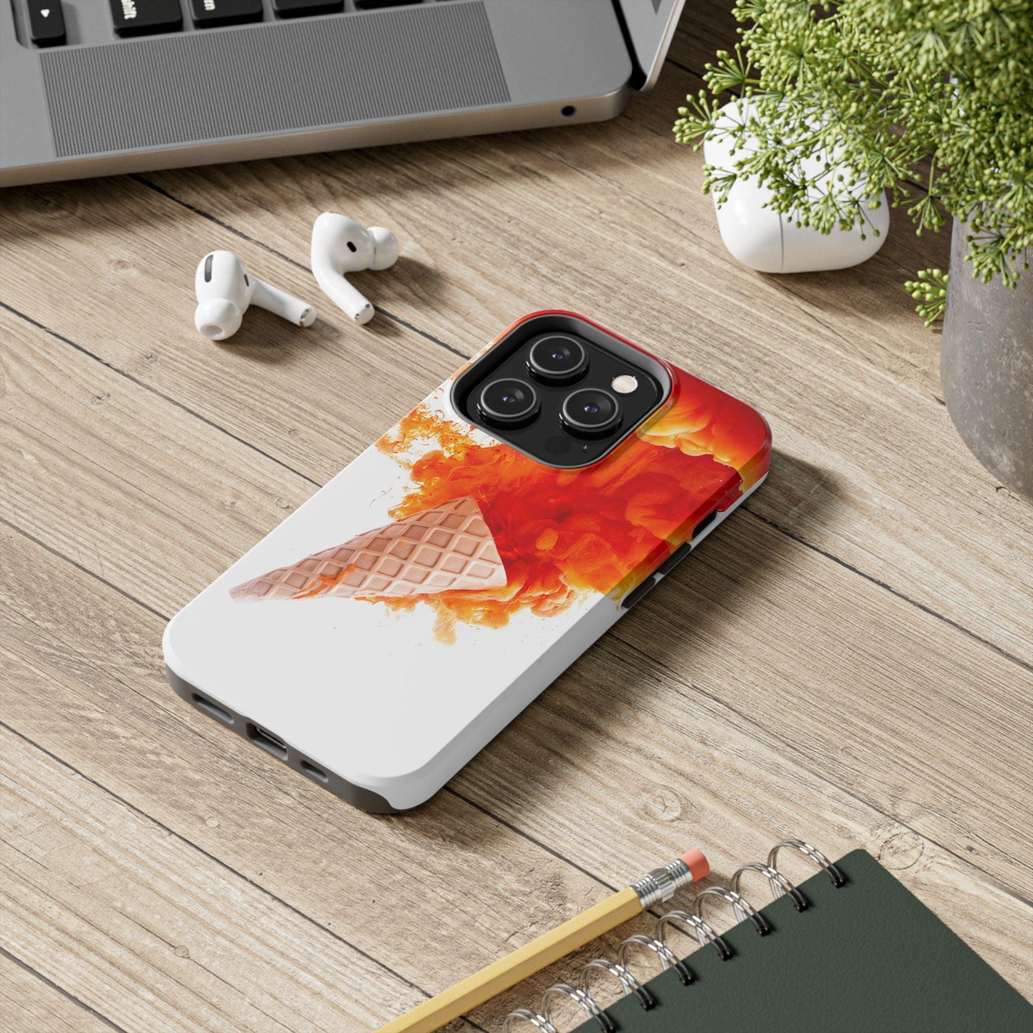 Ice Cream With Flame Of Colors Tough Phone Cases