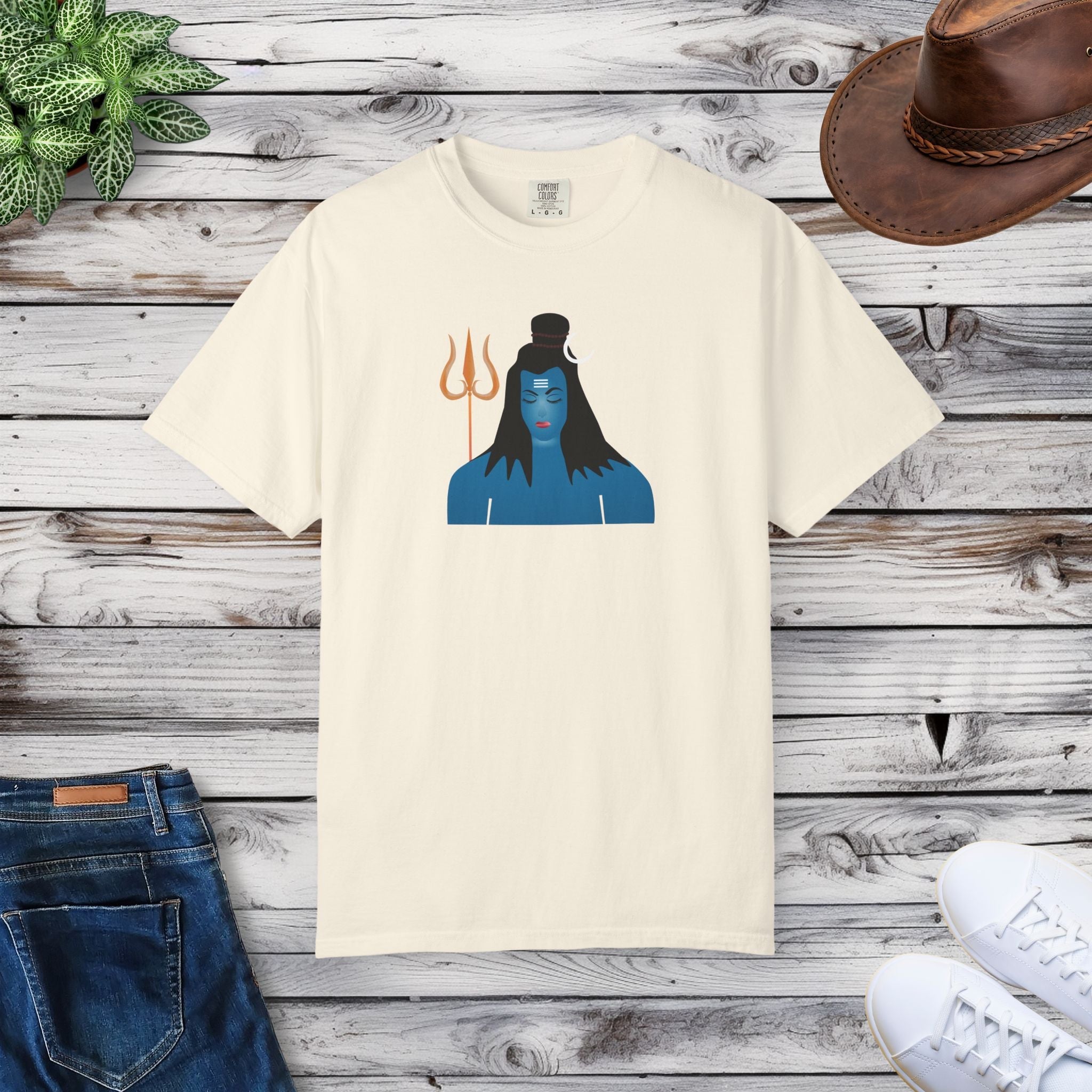 Lord Shiva Cotton T-Shirt - Garment Dyed Comfort Tee - DipaliZ