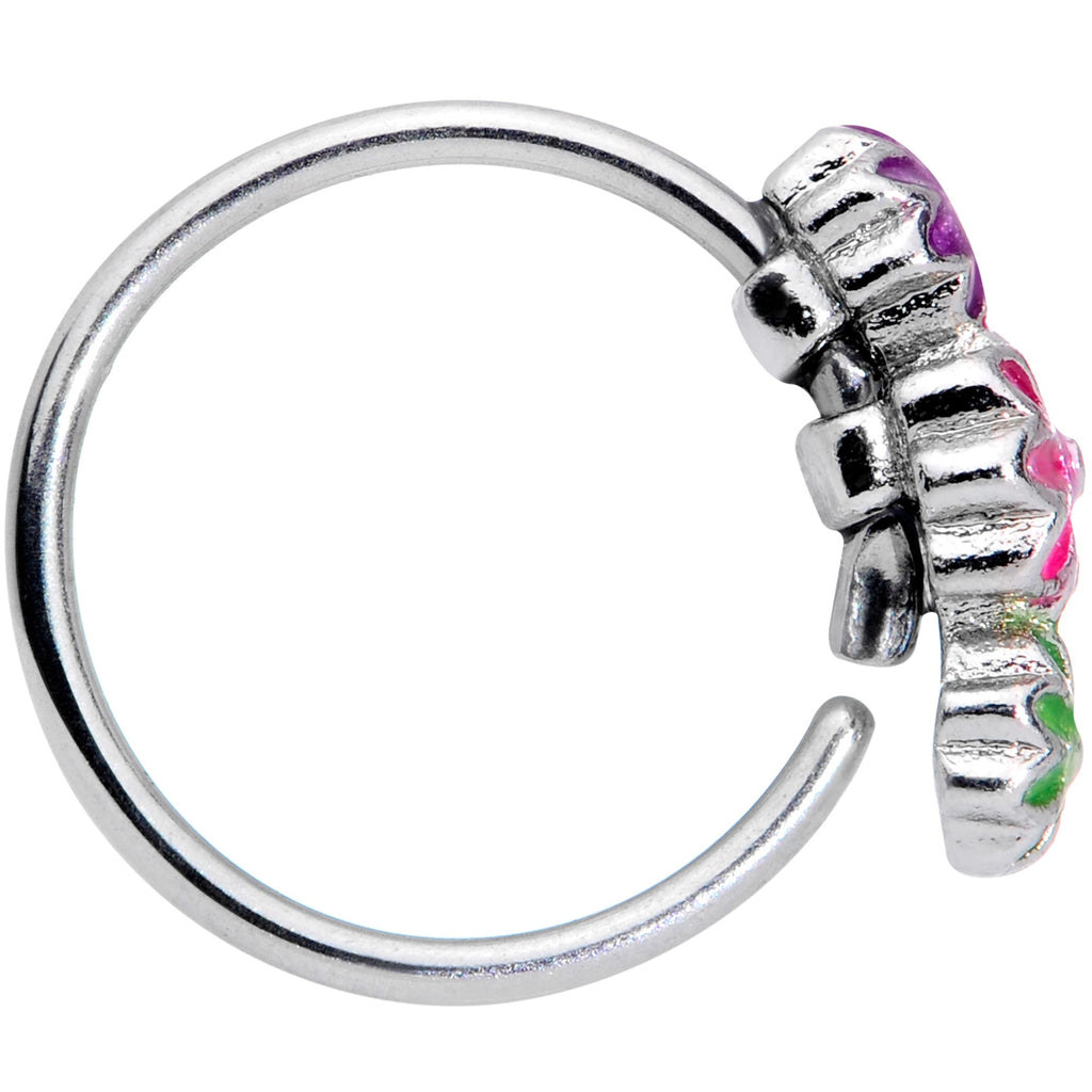 20G 5/16 Flower Patch Nose Hoop