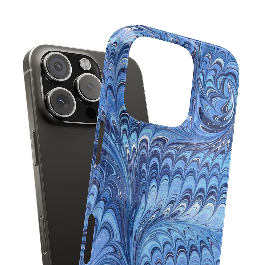Deep Blue Italian Marbled Design Pallet Phone Case