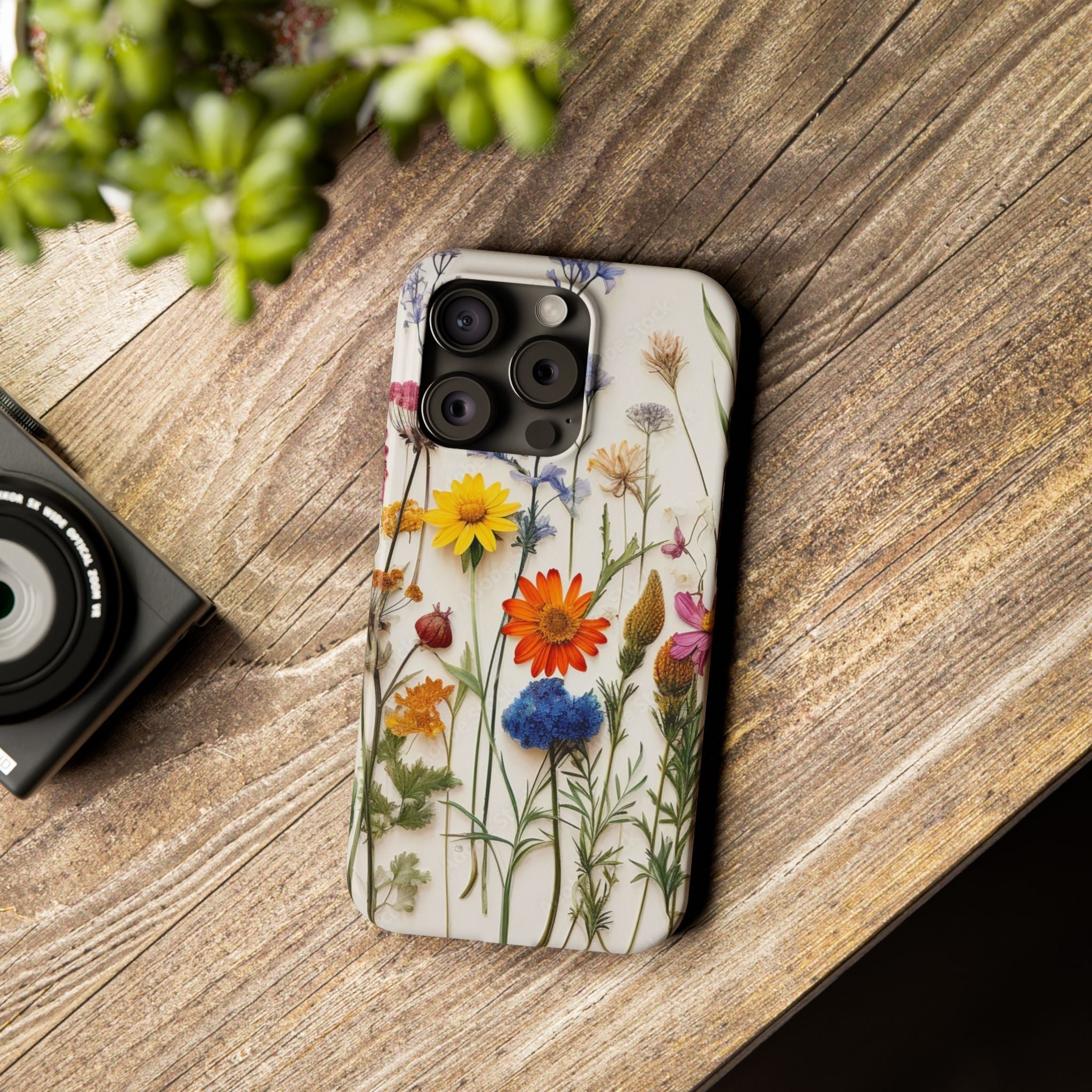 Floral Phone Cases, Slim Protective Cover, Pressed Flowers Design, iPhone 17 Case, Botanical Phone Accessories, Floral Theme Phone Case