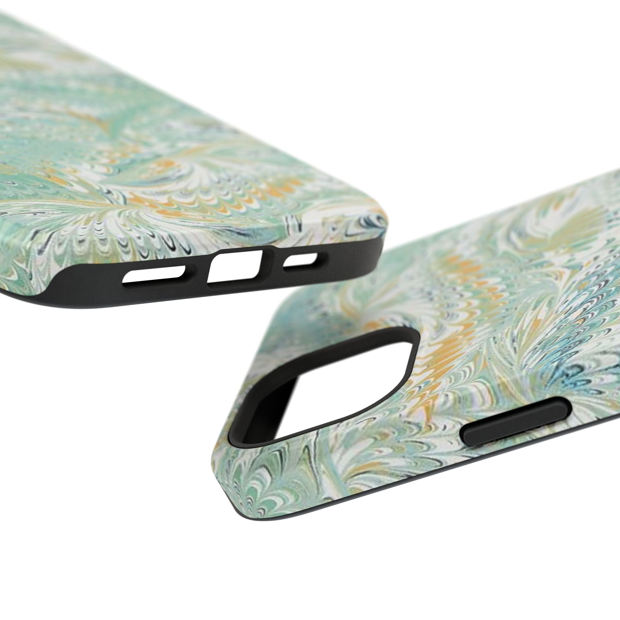 Mint Green Marbled Swirl Phone Case - Dual Layer