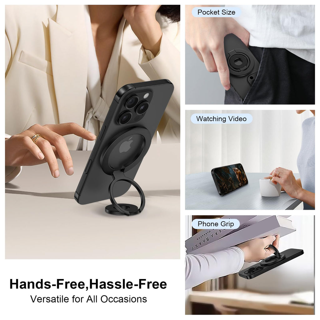 MagSafe Magnetic Phone Ring Holder — Dual-Sided Finger Grip Kickstand for iPhone 17/16/15/14 & Samsung