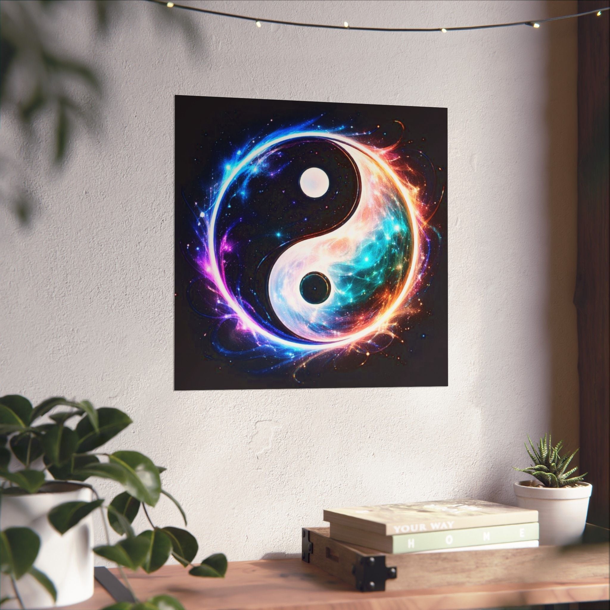 Yin Yang Cosmic Poster — Matte Spiritual Wall Art