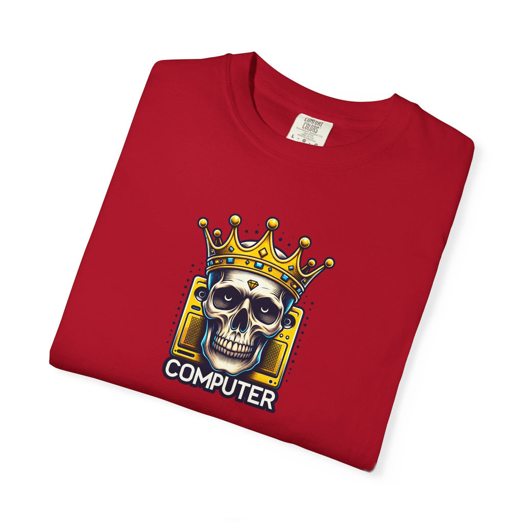 Skull With A Crown Computer Cotton T-Shirt - DipaliZ