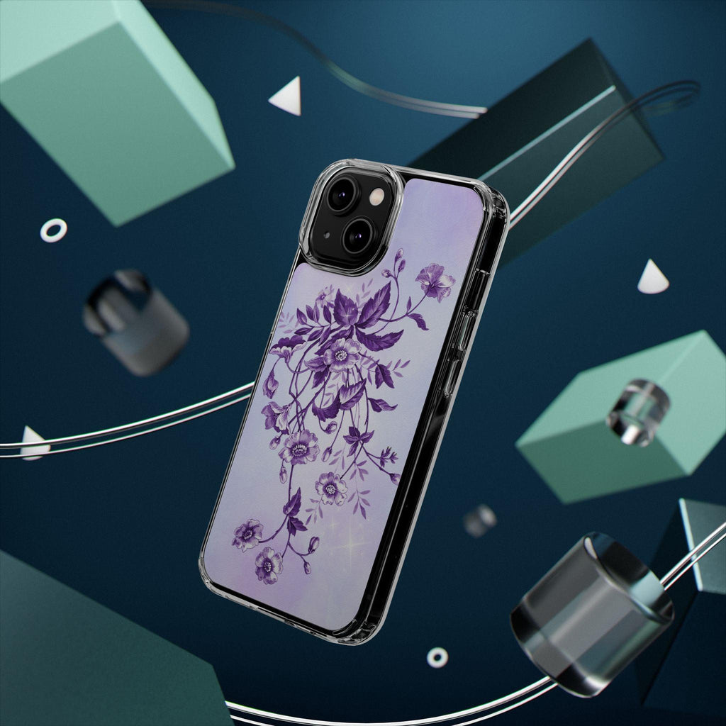 Floral design In Purple Clear Cases