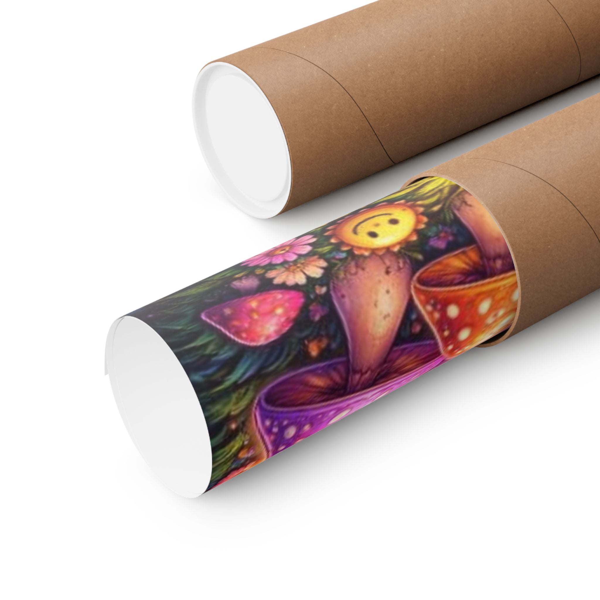 Psychedelic Rainbow Mushroom Poster