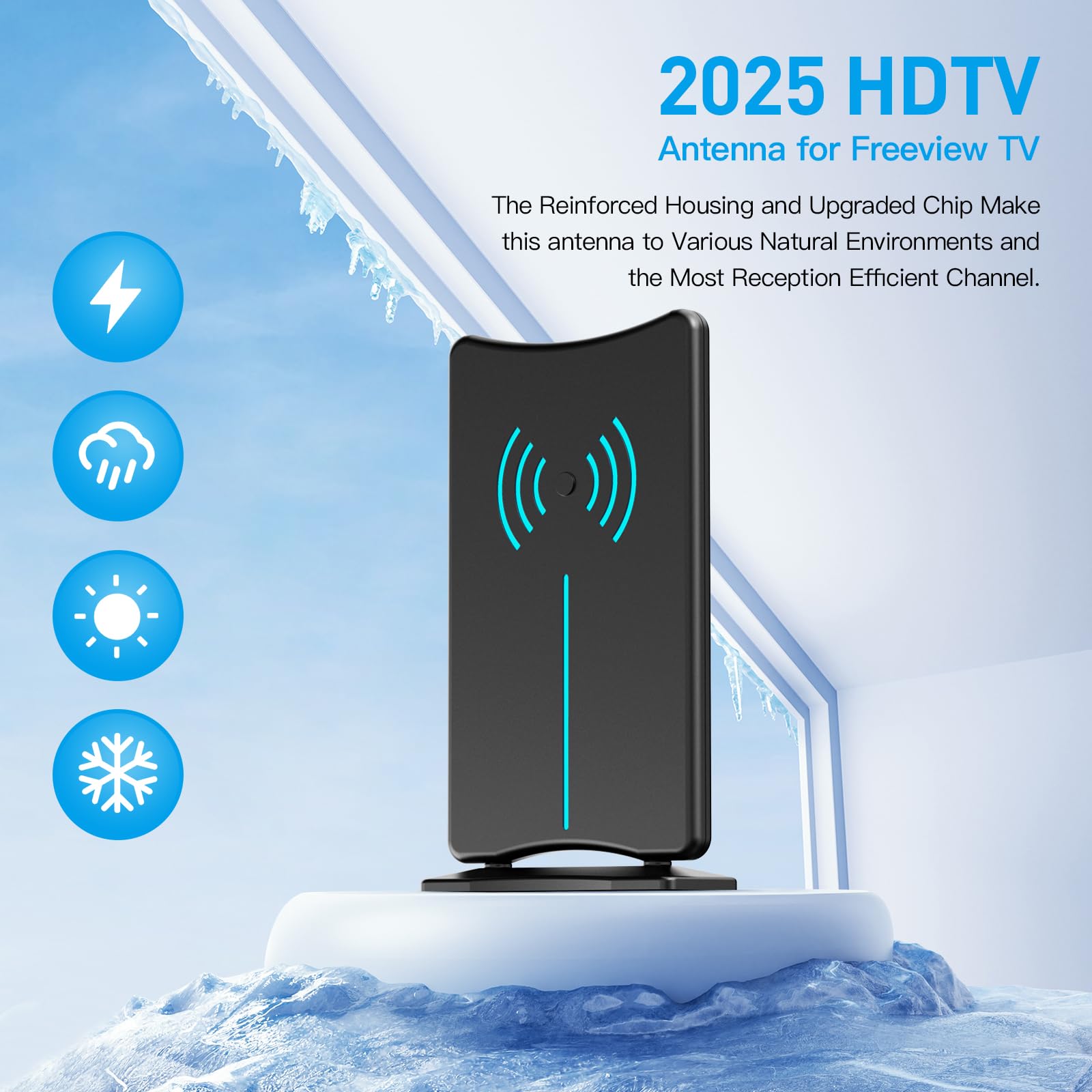 1000+ Miles Range HD TV Antenna for Smart TV Indoor TV Antennas for Free Channels with Magnetic Base