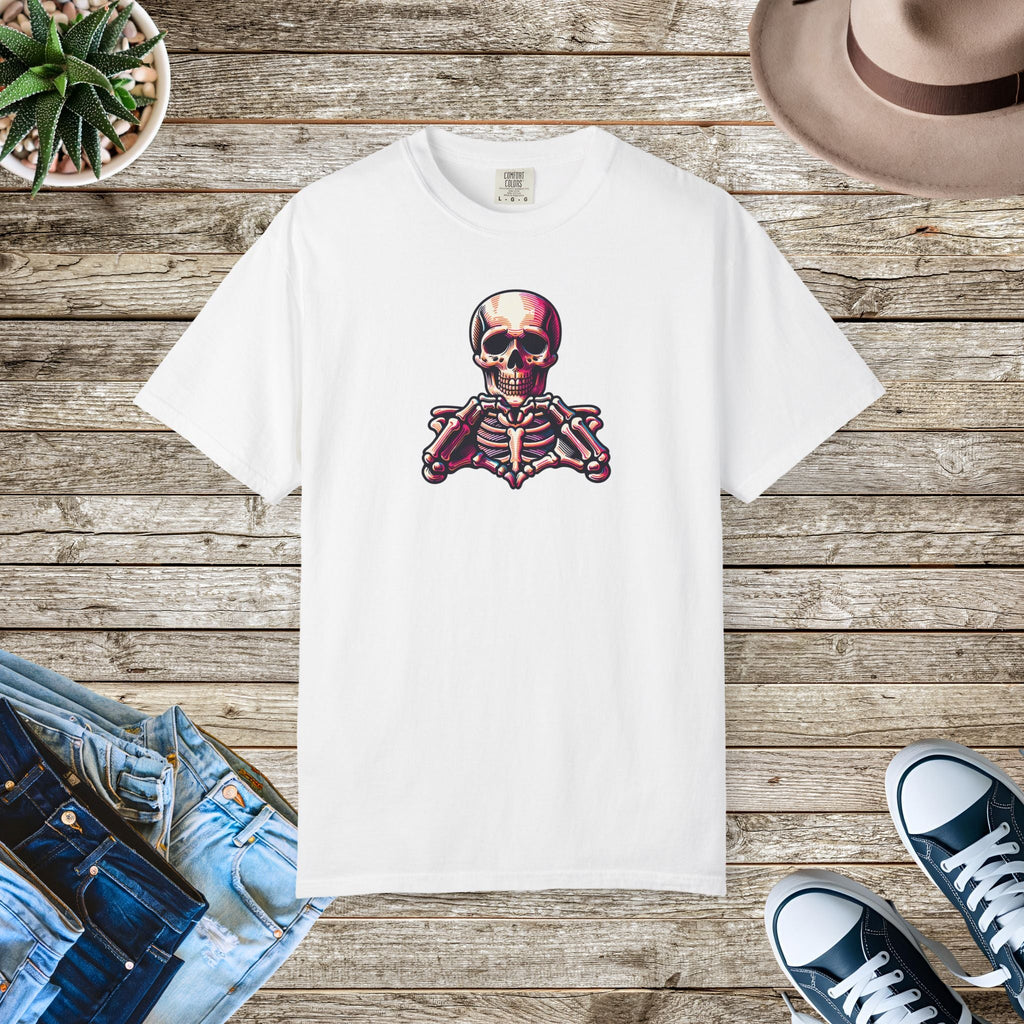 Skeleton With Heart Tee - Soft Cotton Garment-Dyed - DipaliZ