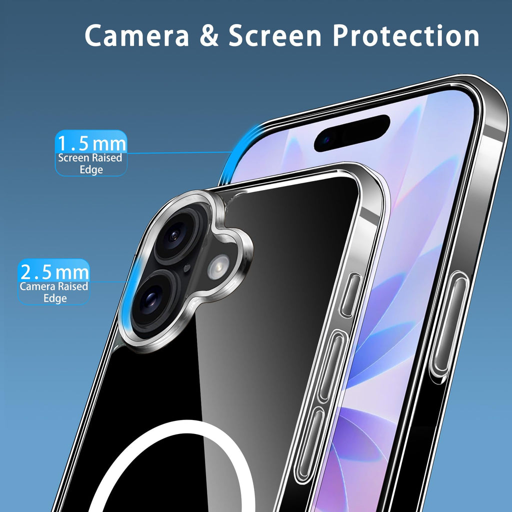 iPhone 17 Magnetic Case Clear — 42 Built-In Magnets, Transparent Anti-Scratch Shockproof Slim Cover, Compatible with MagSafe & Wireless Charging
