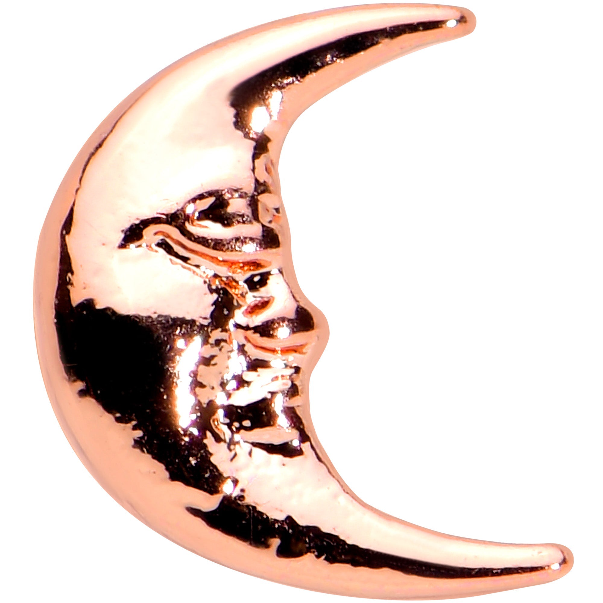 16G 5/16 Rose Gold Tone Face in the Moon Labret Monroe Tragus