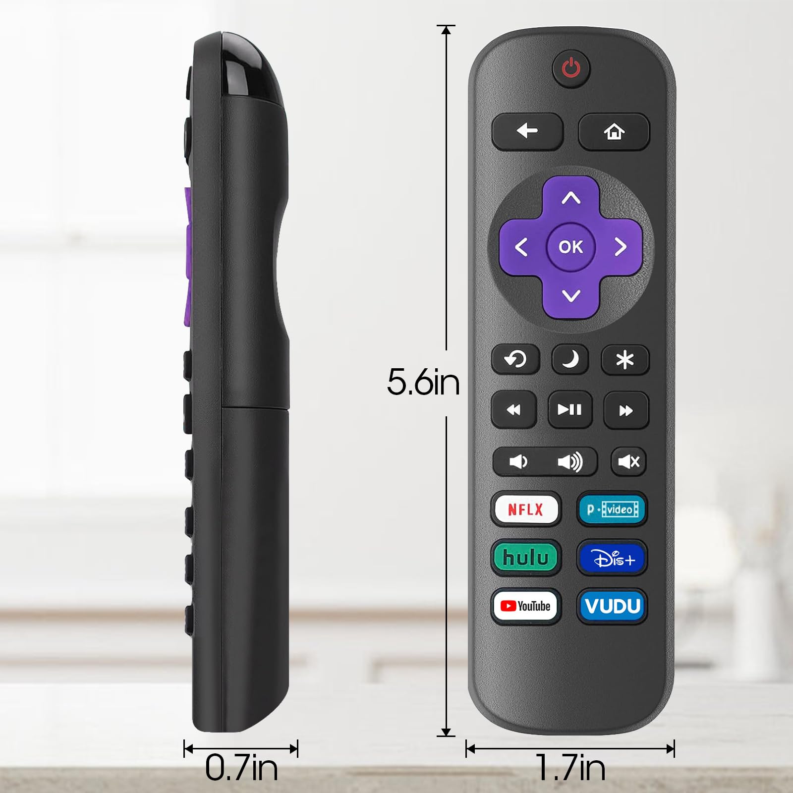 4-Pack Replacement Remote for Roku TV – Compatible with TCL, Hisense, Onn, Sharp & Philips Roku TVs (Not for Roku Stick/Box)