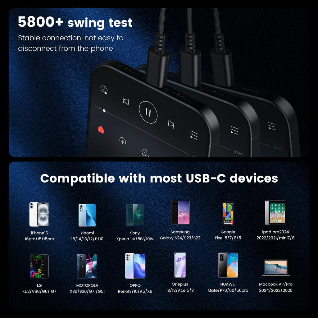 USB-C Earphones HiFi Stereo — Wired In-Ear Type C Headphones with Mic & Volume Control for iPhone 17/16/15, Samsung Galaxy S24/S23, Pixel 8/7