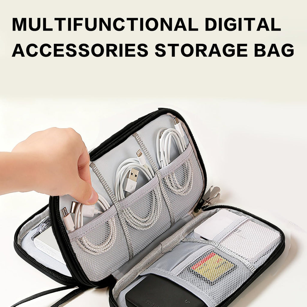 Digital Cable Organizer Bag — Portable Storage Box for Power Bank, Charging Cables & USB Accessories