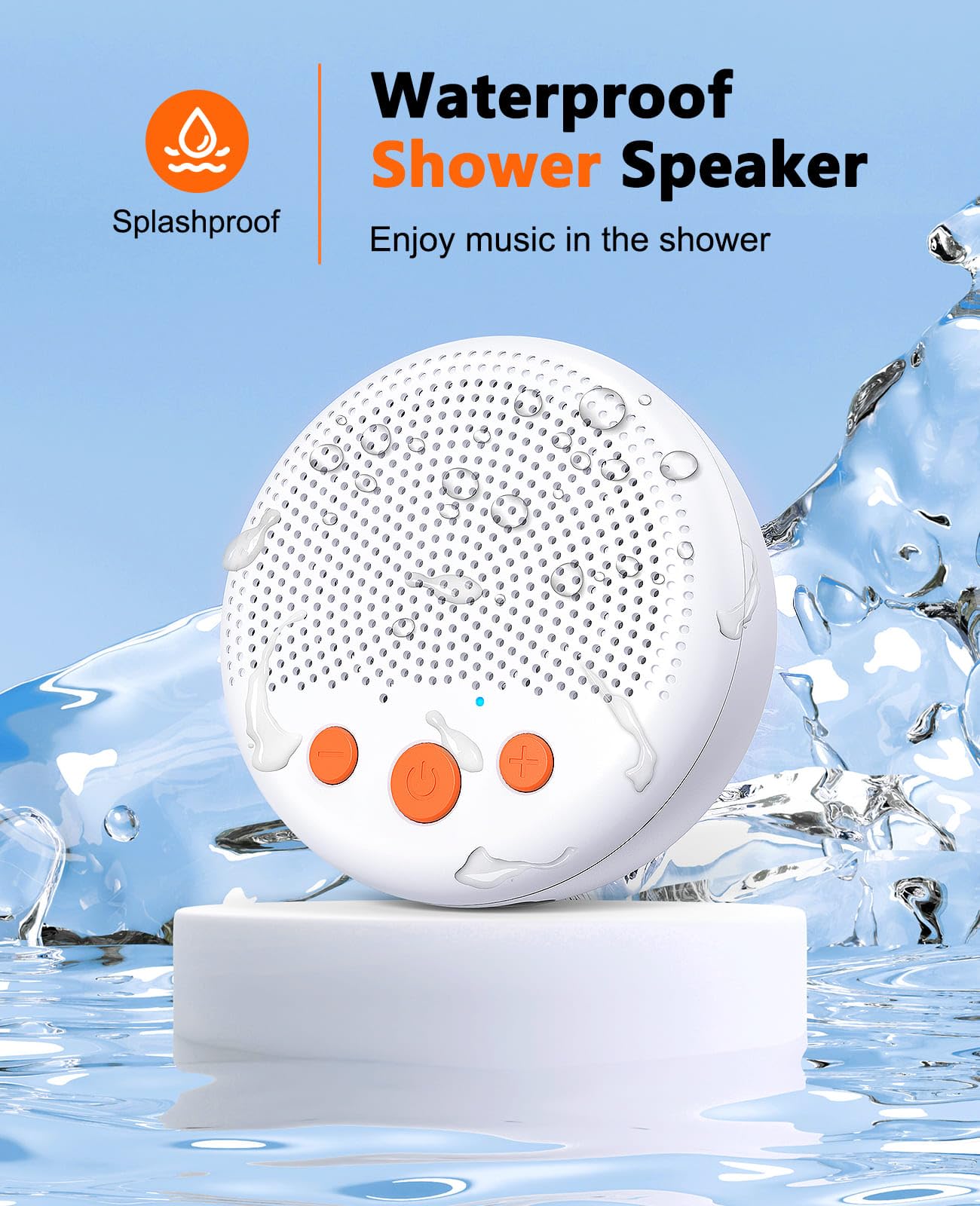 Waterproof Bluetooth Shower Speaker — HD Loud Sound, Suction Cup & Lanyard, Portable Wireless