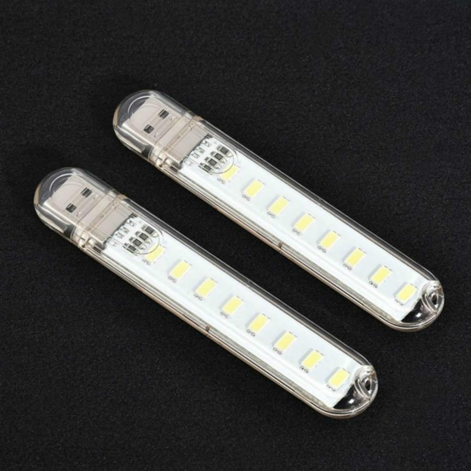 USB LED Light Stick 4 Pack — Portable 8-Bead White Night Light for Power Bank, Power Station & Emergency