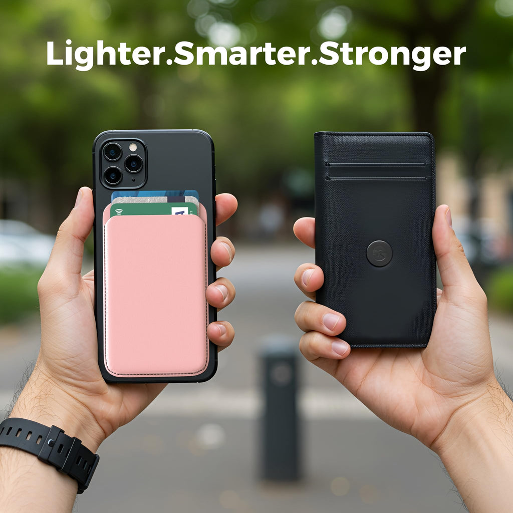 MagSafe Wallet & Stand — Slim Vegan Leather Card Holder with N52 Magnets for iPhone 17/16/15/14/13/12