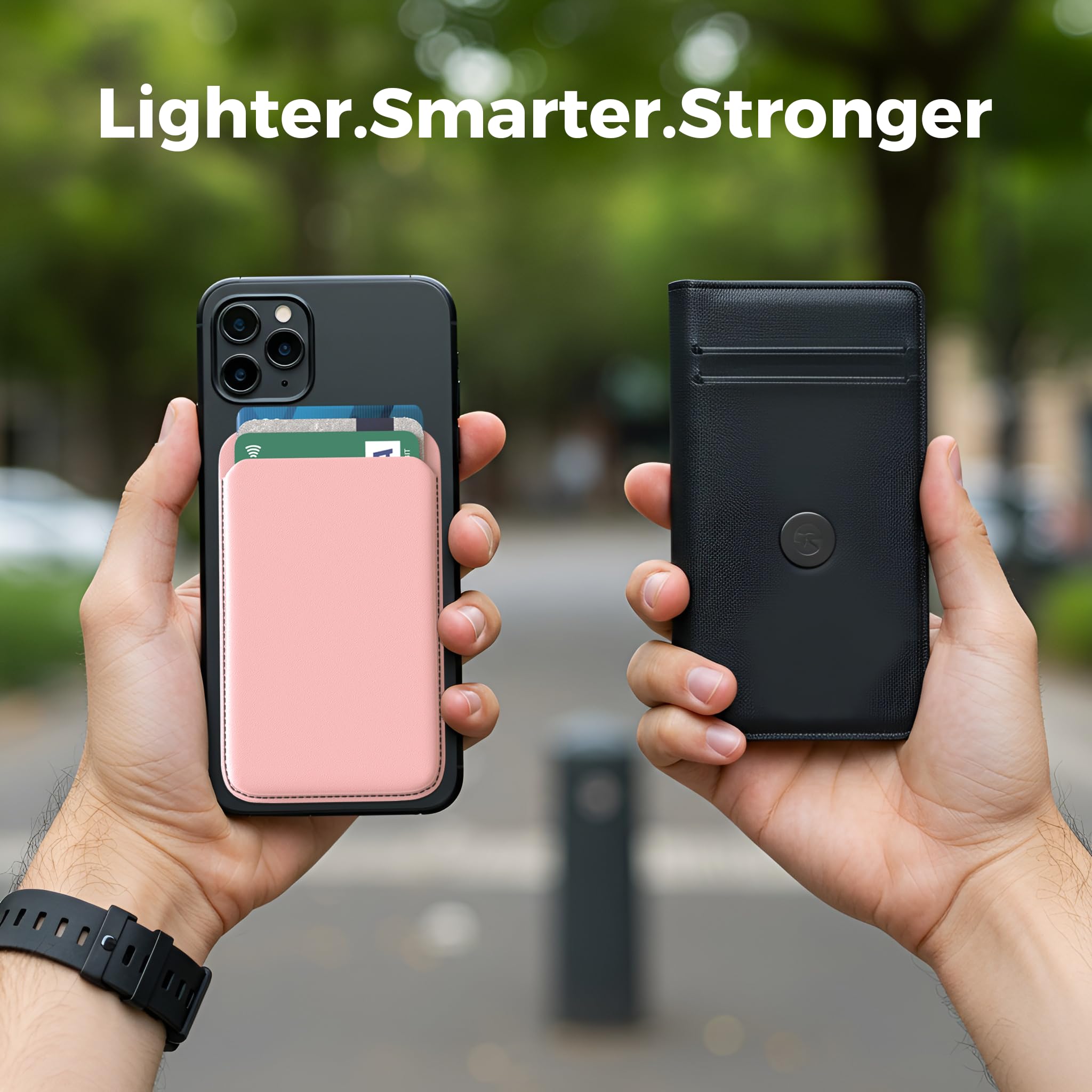 MagSafe Wallet & Stand — Slim Vegan Leather Card Holder with N52 Magnets for iPhone 17/16/15/14/13/12
